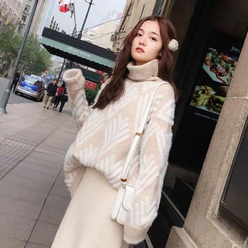 Turtleneck womens thick turtleneck 2020 autumn and winter new loose sweater