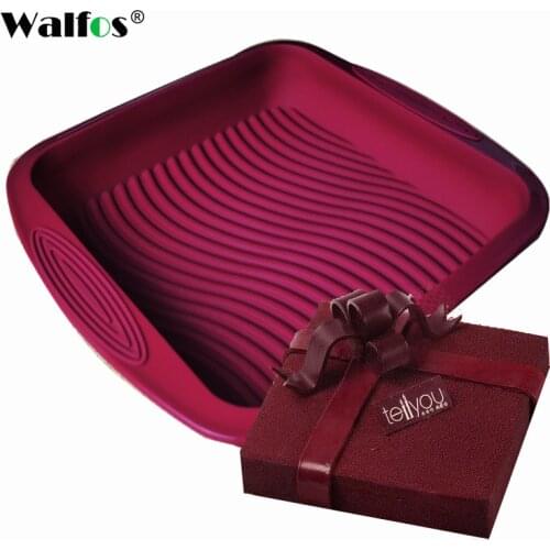 WALFOS Food Grade Non-Stick Silicone Layered Shape Rectangular Silicone Bread Pan Toast Bread Mold Cake Tray Mould Baking Tools