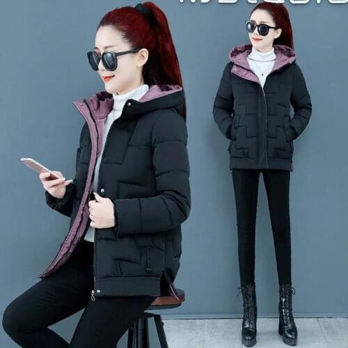 2021 New Down Cotton Jacket M-3XL Women Short Jackets Hooded Fashion Warm Winter Padded Coat Female Outwear casaco feminino