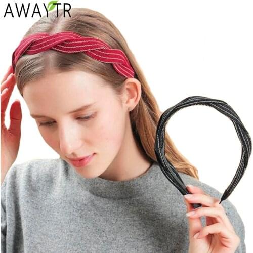 AWAYTR Weaving Shape Cross Headband Fashion Winding Hairbands Hairstyles for Women Hair Hoop Bands Wide Girls Hair Accessories