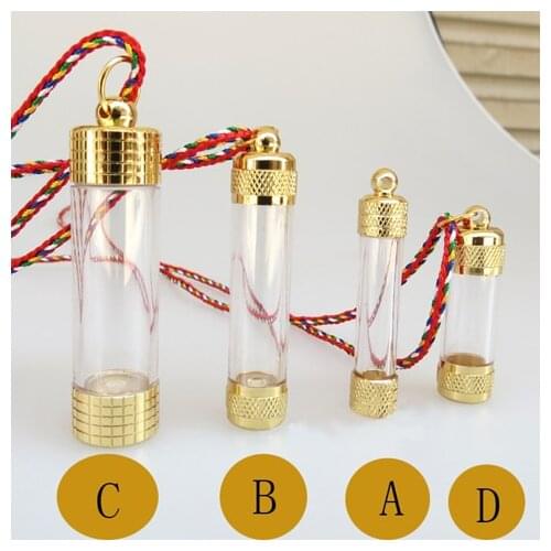 1PC Fillable Vials, Fillable Phials, Reliquary Supplies with necklace Cord(4 Designs Aviailable)