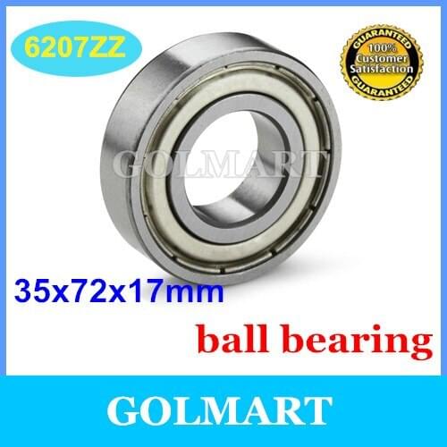 20pcs/lot metal shielded 6207ZZ steel ball bearing 35x72x17 mm 6207-2Z bearing 35mm 35*72*17 6207Z deep groove ball bearing