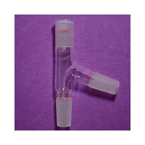 24/40,Three Way Glass Adapter,75 Degree Bent,distillation Head,lab Glassware