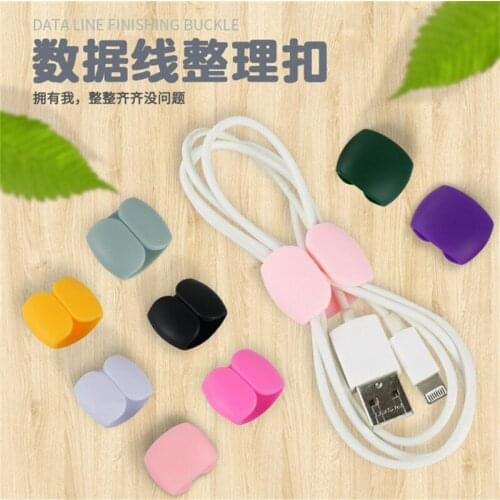 4Pcs Cable Winder Fashion Simple Round Clip USB Charger Holder Desk Tidy Organiser Wire Cord Lead for Desktop Cable Fixed