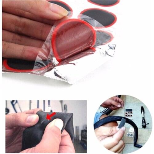 48 Pcs New Selling Dia 2.5cm Round Bicycle Bike Tire Tyre Rubber Patch Piece Repair Tools Kits For Cycling Tyre Puncture Repair
