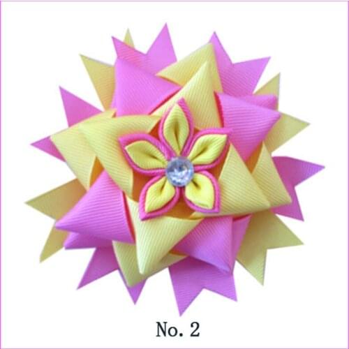 50 BLESSING Good Girl Boutique Modern Style 4.5" Pyramid Hair Bow Clip