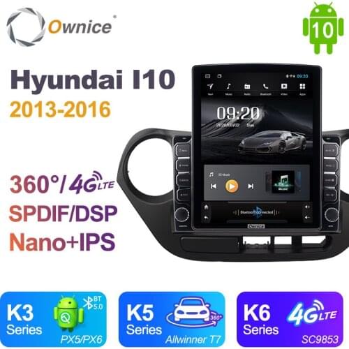 Nano Vertical Ownice Android 10.0 Car Radio 2din for Hyundai I10 2013 - 2016 Car Auto Audio Video System Unit SPDIF 4G LTE