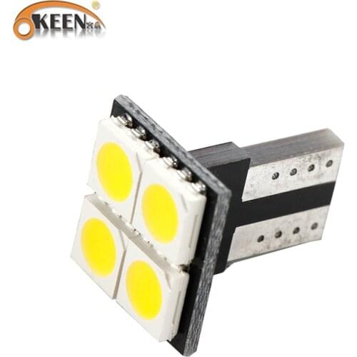 OKEEN Car LED T10 Bulbs Canbus T10 W5W 5050 4SMD Light Bulbs Warm White Interior Reading Light Stop Reverse License Plate Light