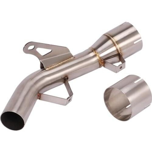 Slip On Motorcycle Exhaust Delete Cat Middle Link Pipe Stainless Steel Exhaust System For Kawasaki Z900 2017-2019