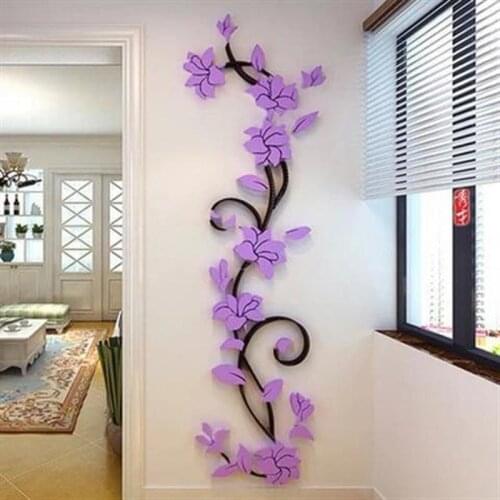 Flower Vine Wall Stickers Home Decor Large Paper Flowers Living Room Bedroom Wall Decor Sticker on The Wallpaper Diy Home Decals