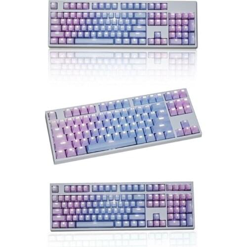 1 Set Replaceable PBT Keycaps 87 104 108 Transparent Lettering Keys Double Shot