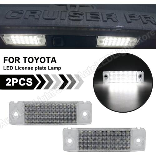 2Pc For Toyota 4Runner Sequoia Land Cruiser Prado Lexus GX470 Caldina Carina E Corona LED License Plate Light Number Plate Lamp
