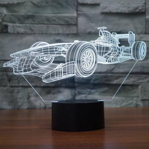 Creative Racing Car 3d Led Table Lamp For Bedroom Childrens room decoration 3D night light 7 color change Desk Lamp