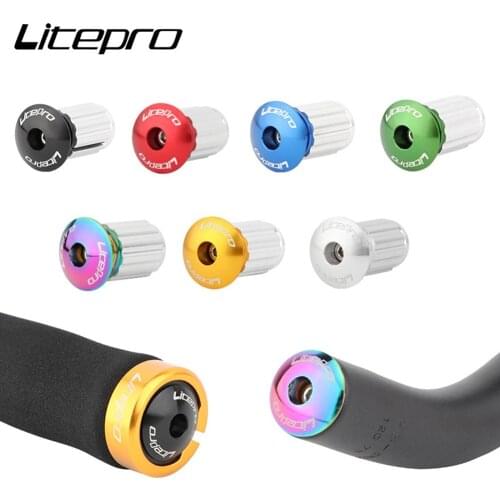 Litepro 1 pair foldable bicycle handlebar plug bicycle handlebar cover aluminum alloy road bike handlebar end cap accessory