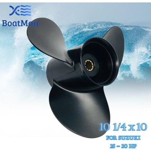 Boat Propeller 10 1/4x10 For Suzuki Outboard Motor 20HP 25HP 30HP Aluminum 10 Tooth Spline Engine Part 58100-96470-019