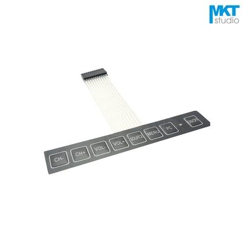 10Pcs Squared 1*8 Audio Menu Membrane PVC Matrix Keypad Panel Switch For MCU Interfac With LED Indicator