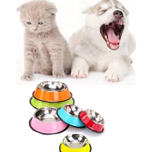Stainless Steel Pet Bowl Pet Products Cats And Dogs Food Basin Water Basin Anti-Overturning Anti-Slip Anti-Slip Cat And Dog Bowl