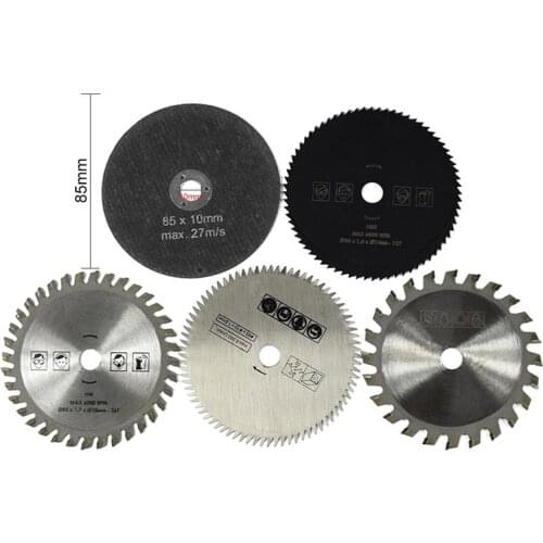 5PCS HSS TCT Circular Saw Blade set 85x10MM Wood Cutting Discs for Dremel Metal Cutter Rotary Tool Cutting Discs set