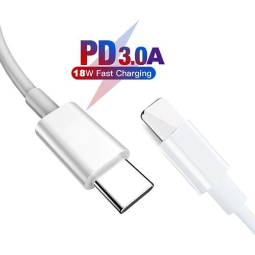 PD Fast Charging Cable Type USB C For iPhone 12 mini 11 12 pro max Xs X xr 8 USB-C Type-C 3A quickly Charge Cable Data Line
