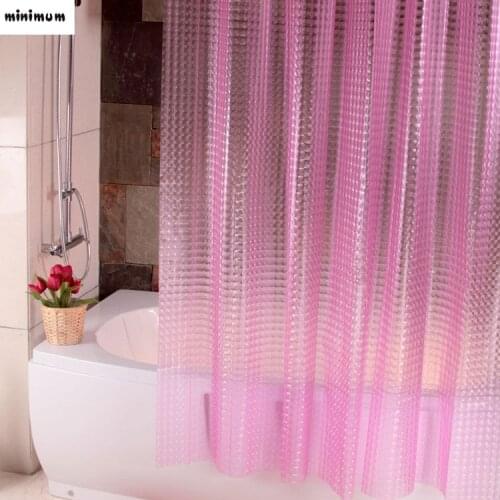3D crystal Thicker Shower curtains EVA translucent plastic bathroom curtains waterproof pink Bath curtain free shipping