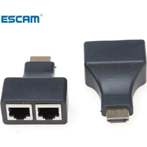 ESCAM HDMI-compatible Over RJ45 CAT5e CAT6 UTP LAN Ethernet Balun Extender Repeater - 1080p 3D HD Dropshipping