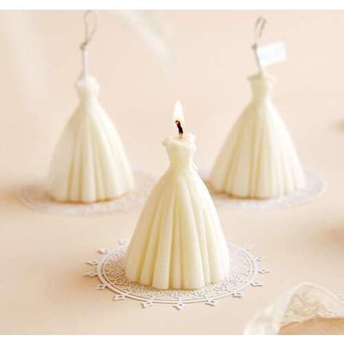 Romantic Scented Candle Wedding Bride Dress Small Office Deoration Ornament