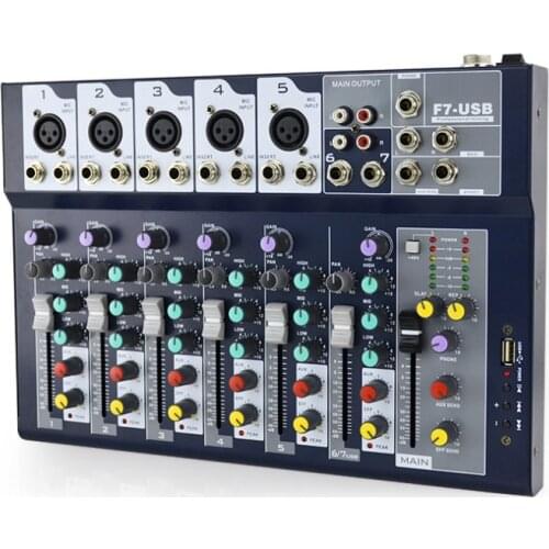 Cheapest f7 mixer console equalizer electronic dj american audio sound card mixers