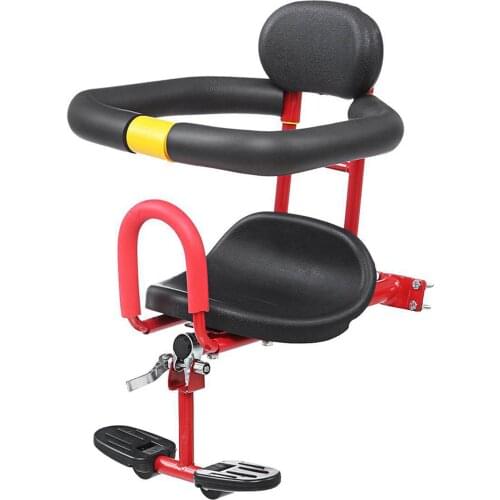 Kids Bike Seat Bicycle Front Seat Mounted Child Carrier Front Mount Child Bicycle Seat with Handrail for Child Bike Accessories