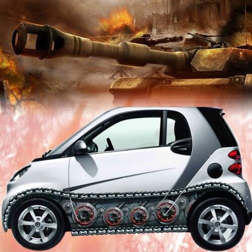 Car Styling 3D Car Sticker Auto Body Tank Chain Stickers Decals Vinyl Wrap Change Color Film Car Covers For Smart