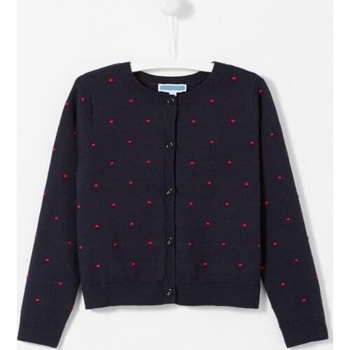 3-10 Year Girls Sweater Spring Autumn Wool Blend Top Clothing Children Jaquard Pattern Cardigan and Pullover Sweater Cotton Wool