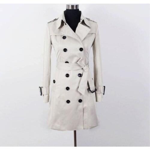 European spring ladies trench coat women long sleeves coats womens fashion feminino overcoat woman medium length clothing