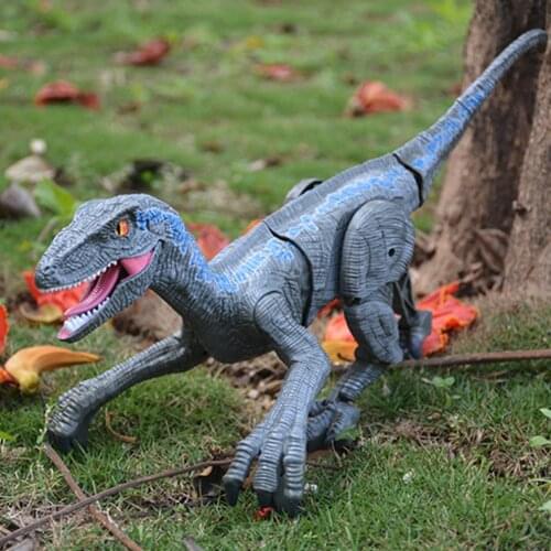 RC Dinosaur 2.4G Intelligent Raptor Spray rc Animal Remote Control Jurassic Velociraptor Dinobot Walking Music Animals Toys