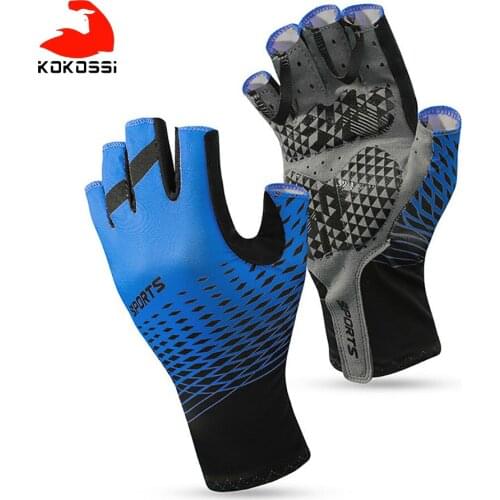 KoKossi Cycling Half Finger Gloves Breathable Palm Anti-slip Silicone Shock-absorbing Outdoor Sports Fishing Running Gloves