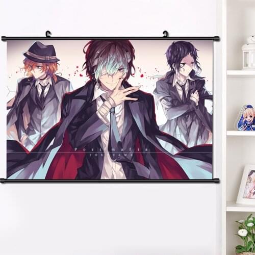 Japanese Anime Bungo Stray Dogs Dazai Osamu Wall Scroll Mural Poster Wall Hang Poster Otaku Home Art Decor Collect 40*60cm