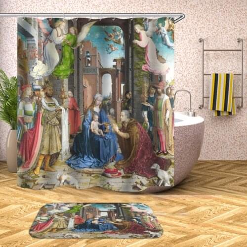 Madonna anglel shower curtain bathroom waterproof fabric bath curtain drop shipping Jesus Christ curtain shower