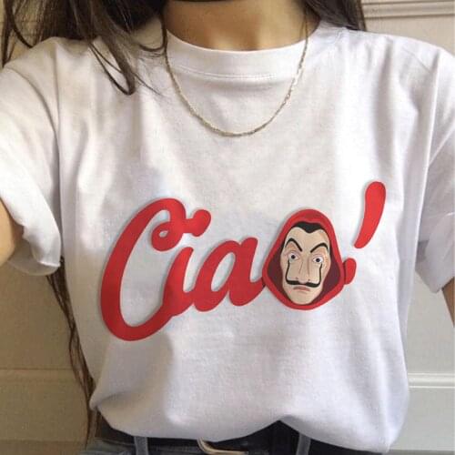 New Womens T-shirts 2020 New Money Heist Top Female T-shirt La Casa De Papel Clothes Harajuku O-neck Ladies Tops Tee Shirts
