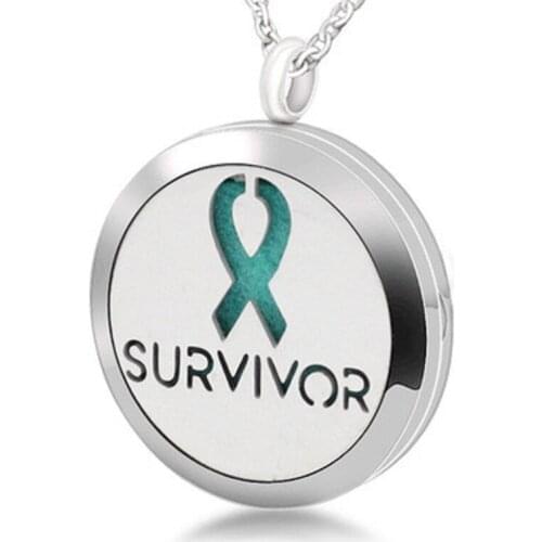 SURVIVOR Magnetic Perfume Lockets 30mm Aromatherapy Locket Pendant Essential Oil Diffuser Locket Necklace Jewelry
