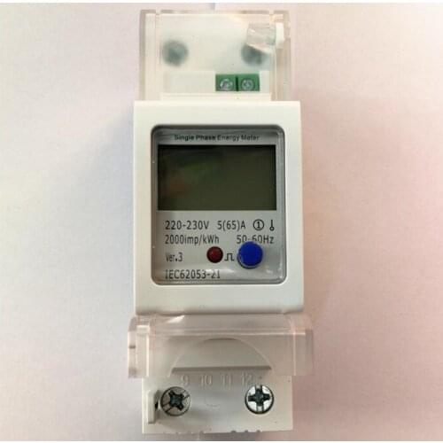 DIN Rail LCD display solar power meter bi directional 2 way MAX current 65A