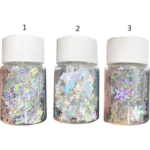 1 Bottle Diy Jewelry Sequins English Letters Snowflake Maple Leaf Sequins Crystal Epoxy Filling Decoration for Nail Art/craft