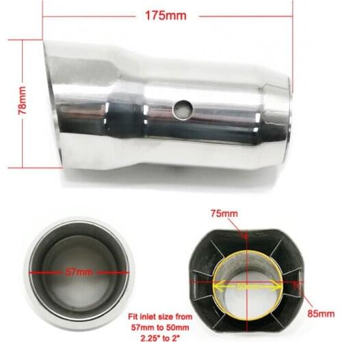 2" Exhasust Muffler Pipe Universal Motorcycle Exhaust Tail End Pipe Stainless Steel Tube Escape Moto For Yamah@ Hond@ BM*W