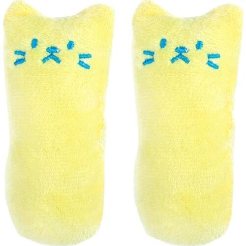 2PCS Teeth Grinding Catnip Toys Funny Interactive Plush Cat Toy Pet Kitten Chewing Vocal Toy Claws Thumb Bite Cat mint For Cats