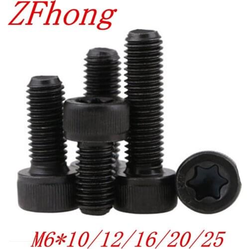 20PCS/LOT Grade 12.9 Alloy Steel M6*10/12/16/20/25 5mm Torx Cap Head Screw Bolt