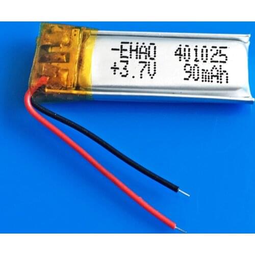 3.7V 90mAh 401025 li-po lithium polymer rechargeable battery for MP3 MP4 MP5 GPS bluetooth headset video pen digital productors