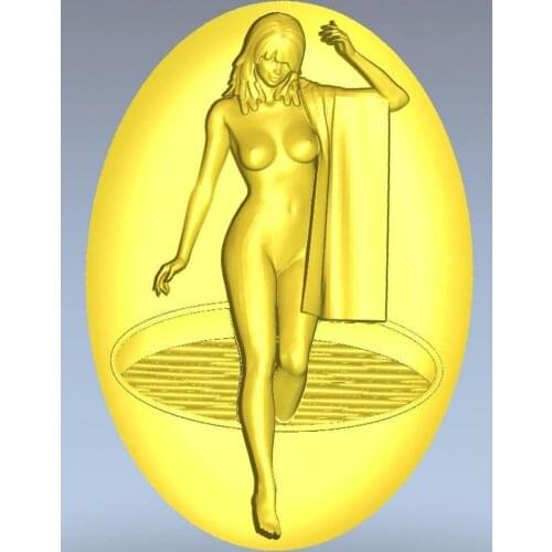 3d model relief for cnc in STL file format Panno_girl_from_bathroom