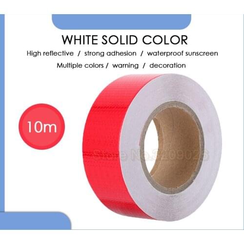 5cmx10m/Roll Red Safety Mark Reflective Sticker Car Styling Self Adhesive Warning Tape Accessories