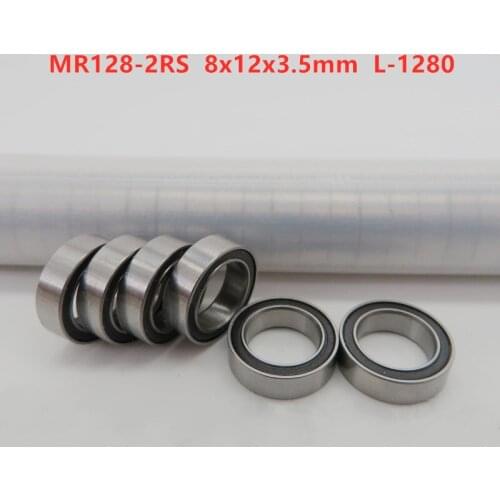 50pcs/100pcs/500pcs miniature bearing ABEC-3 MR128-2RS 8*12*3.5 mm L-1280 deep groove ball bearings MR128RS 8mmx12mmx3.5mm