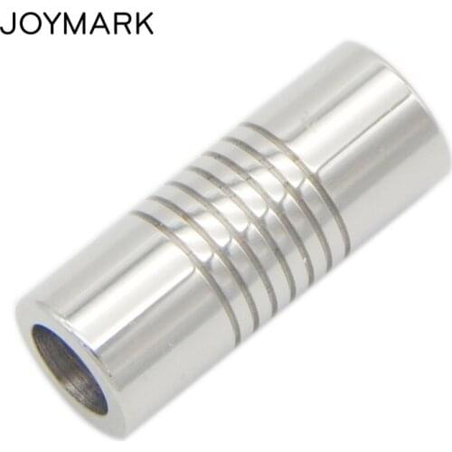 7 Sizes 2mm-8mm Hole Cylindrical Stainless Steel Magnetic Clasps For DIY Round Leather Cord Bracelets Necklace BXGC-055
