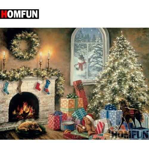 HOMFUN Full Square/Round Drill 5D DIY Diamond Painting "Christmas snowman" Embroidery Cross Stitch 5D Home Decor A00842