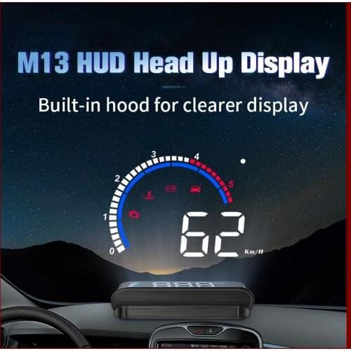 OHANEE Car hud M13 obd hud display windshield projector temperature hud display car electronics Overspeed Warning System