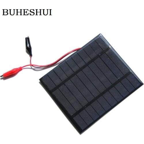 BUHESHUI 2.5W 5V Solar Cell Polycrystalline Solar Panel+Clip Solar System For 3.7V Battery Charger 150*130MM 20pcs FreeShipping